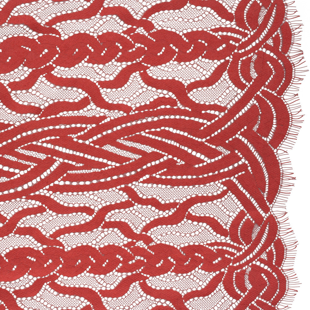 Cotton and Nylon Lace Panel with Finished Edges - Berry and Cardinal Red Celtic Knotwork and Braids - Joann Fabrics