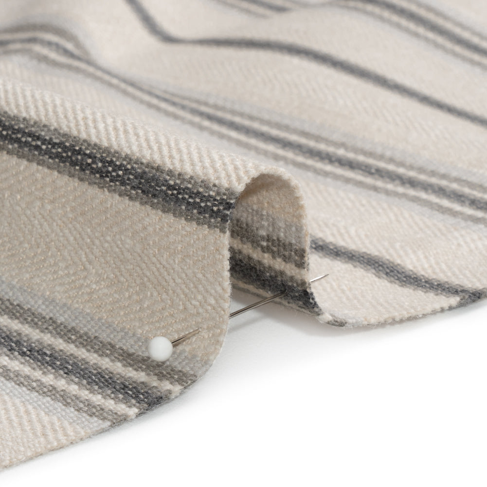 Polyester and Cotton Twill - Slate Herringbone Stripes - British Imported - Joann Fabrics
