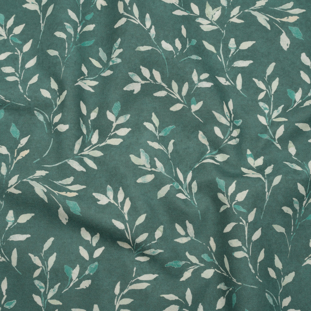 Printed Cotton Canvas - Azure Leafy Stems - British Imported - Joann Fabrics
