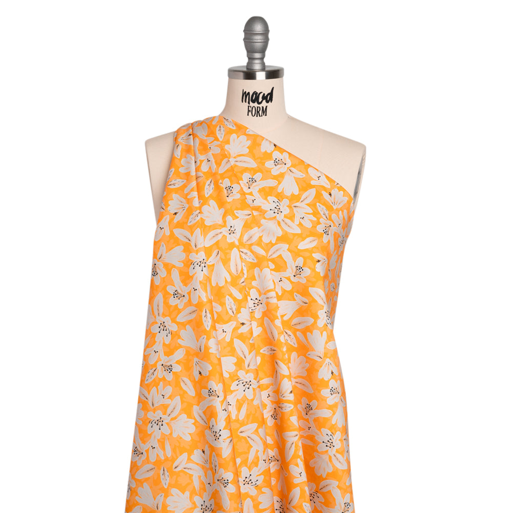 Stretch Cotton Sateen - Yellow Floral - Daybreak Bloom Print - Mood Exclusive Chariot Collection - Joann Fabrics