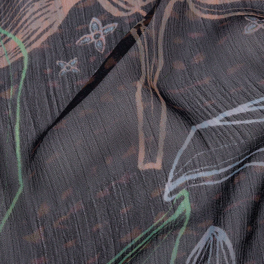 Mood Exclusive Purple Tunnel of Wonder Crinkled Polyester Chiffon - Joann Fabrics