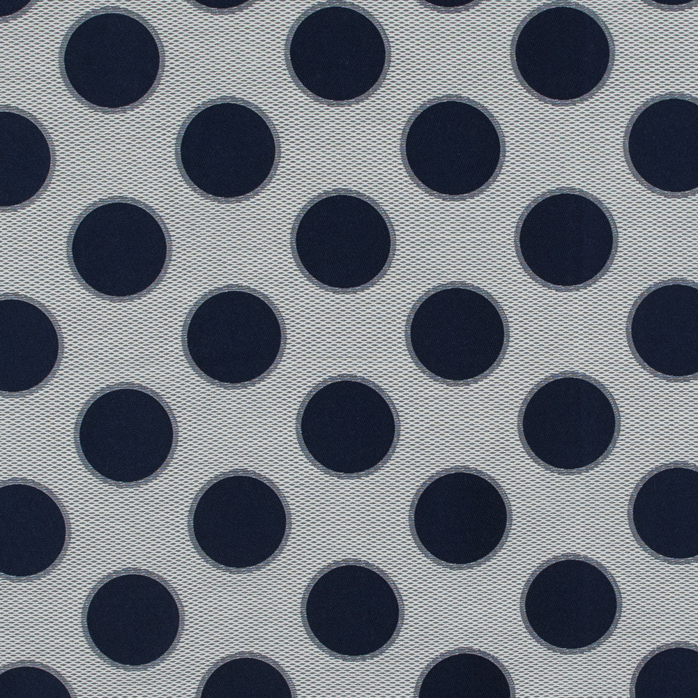 Blue and White Circle Jacquard Mesh - Joann Fabrics