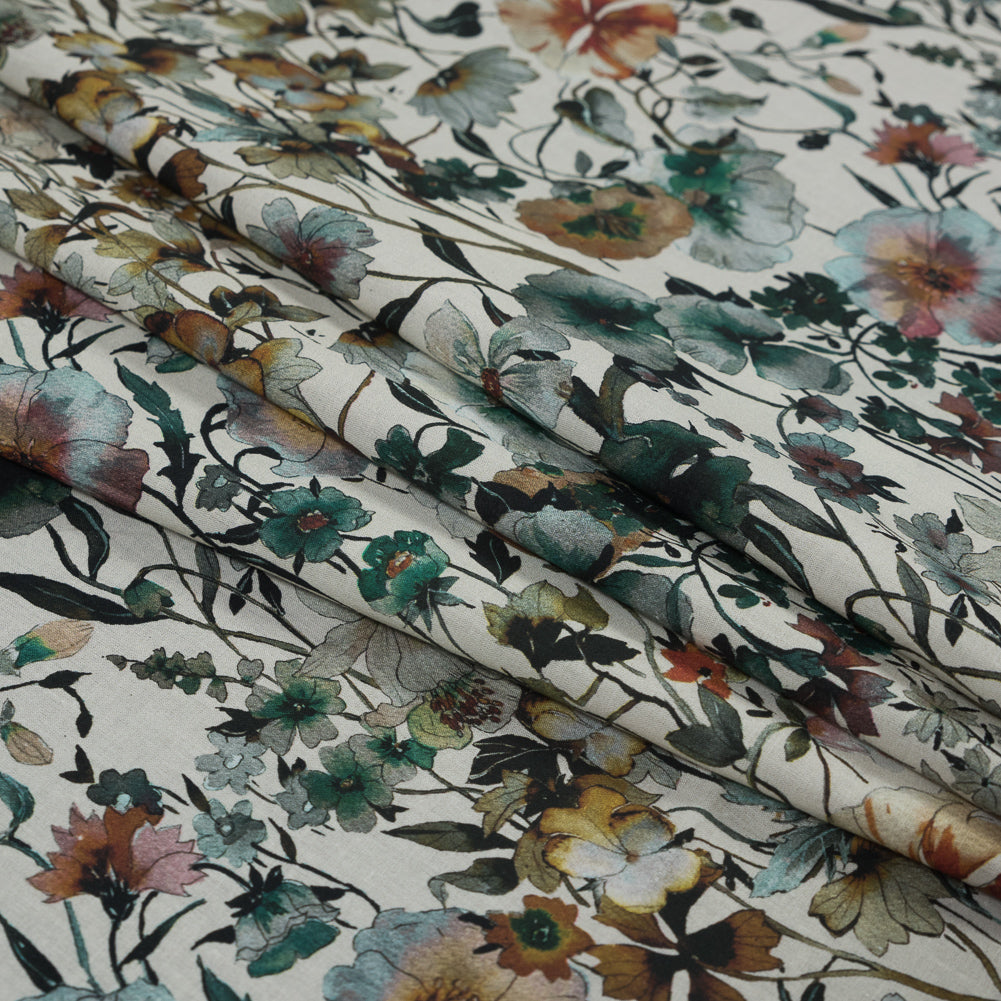 Cotton Voile - Ivory Floral - Passing of Adonis Print - Mood Exclusive Gaia Collection - Joann Fabrics