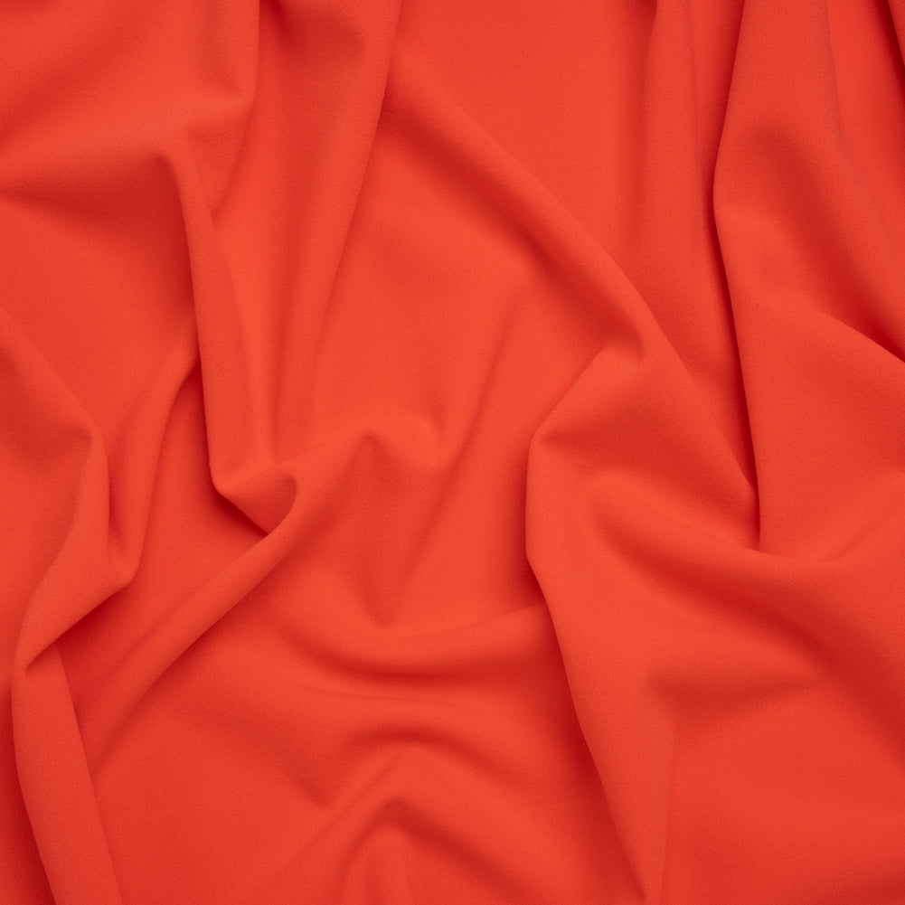 Stretch Polyester Crepe Double Knit - Neon Coral Orange - Designer Deadstock - Joann Fabrics