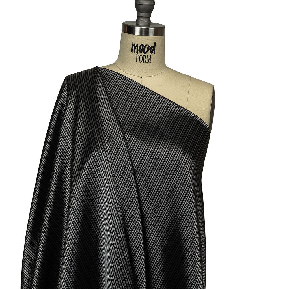 Black and Silver Striped Acetate Twill Lining - Joann Fabrics