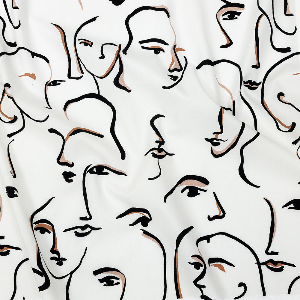 Mood Exclusive White Abstract Concepts Cotton Poplin - Joann Fabrics