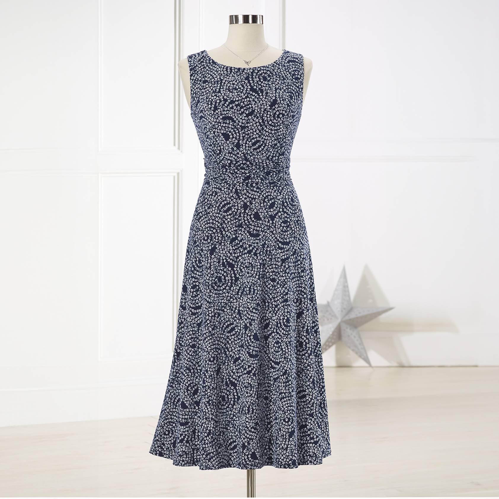 Navy Floral Ruched Dress - Northstyle Catalog