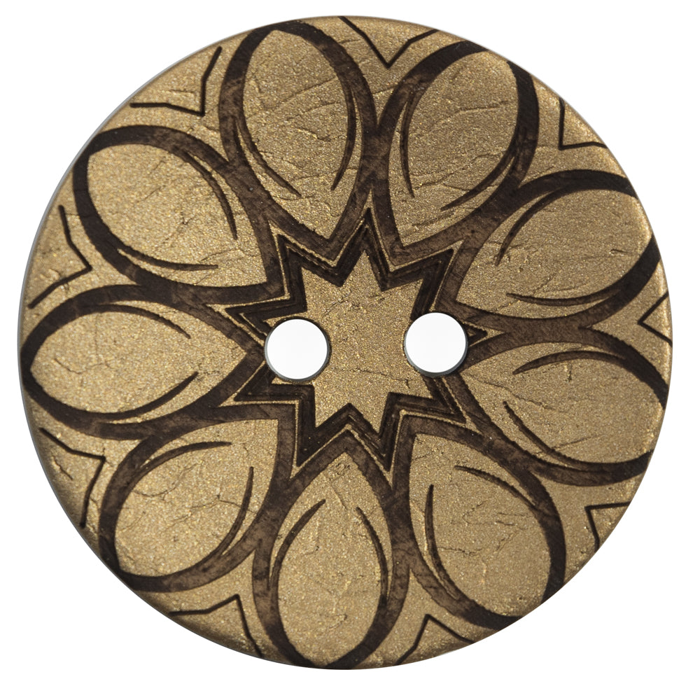 Italian Metallic Gold Floral Coconut Button - 64L/40.5mm - Joann Fabrics