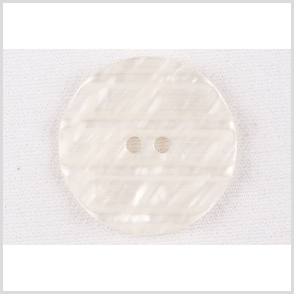 Plastic 2-Hole Button - 54L/34mm - Ivory Shimmer and Translucent Stripes - Joann Fabrics