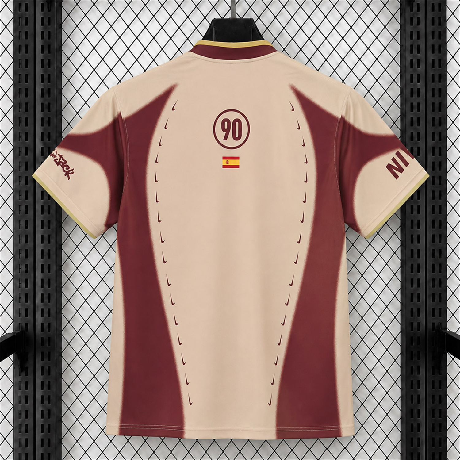 Spain 2026 T90 Off‐white Retro Style Jersey - Fans Version - UnitedFutballJersey