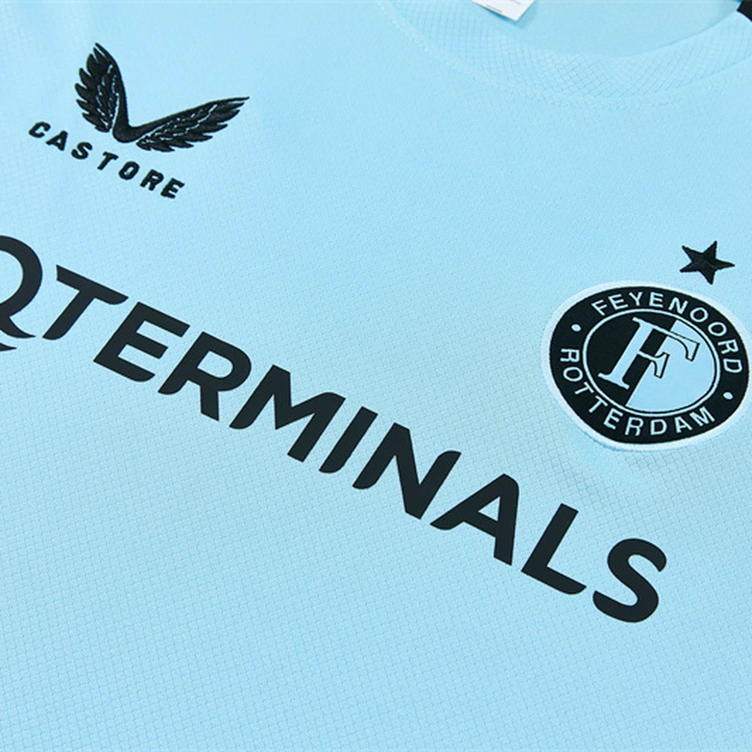 Feyenoord 26-27 Short-Sleeve Training Set - Light Blue Top & Black Shorts - UnitedFutballJersey