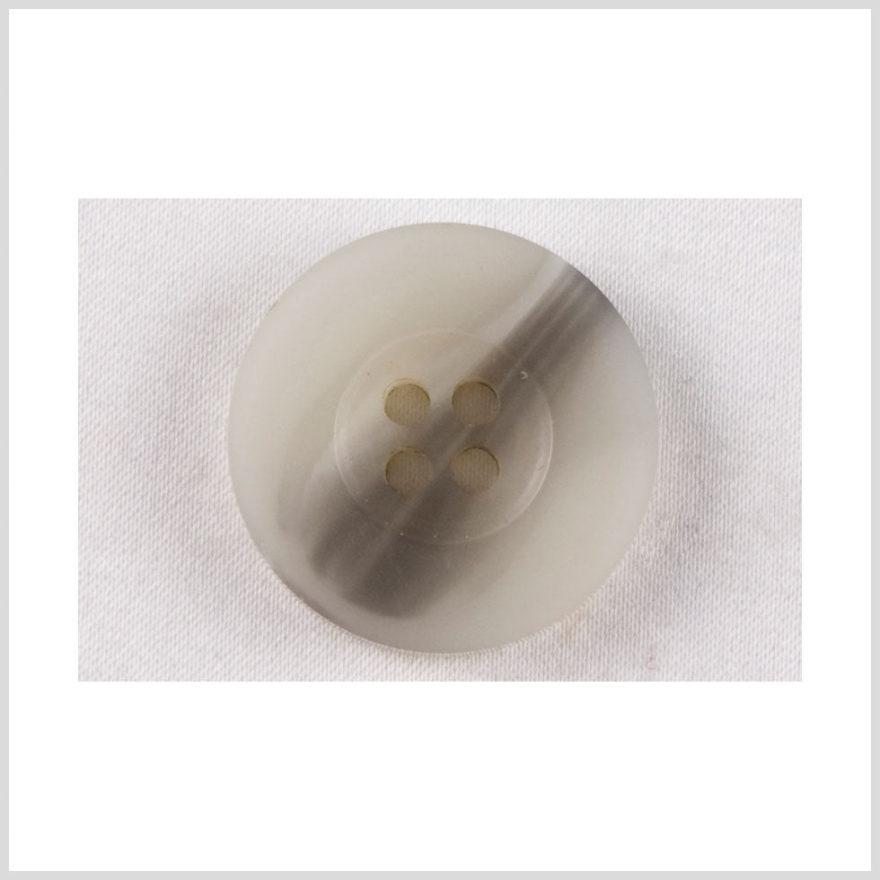 Plastic 4-Hole Button - 24L/15mm - Off White and Gray Brown Streaked Wide Rim - Joann Fabrics