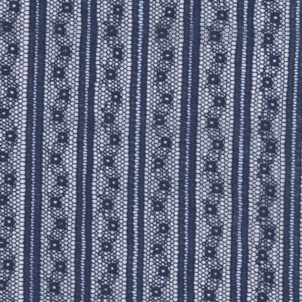 Famous Designer Navy Striped Cotton-Nylon Lace - Joann Fabrics