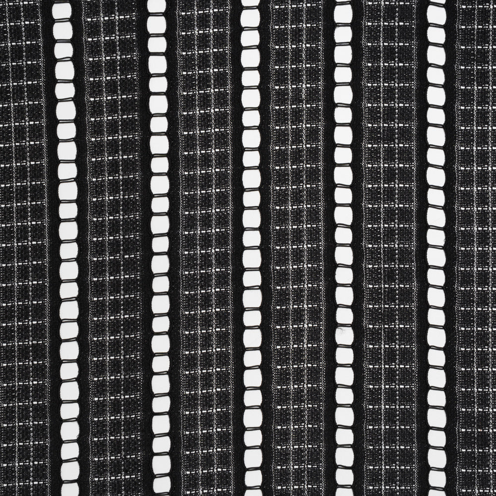Corded Lace - Black Squares and Stripes - Joann Fabrics