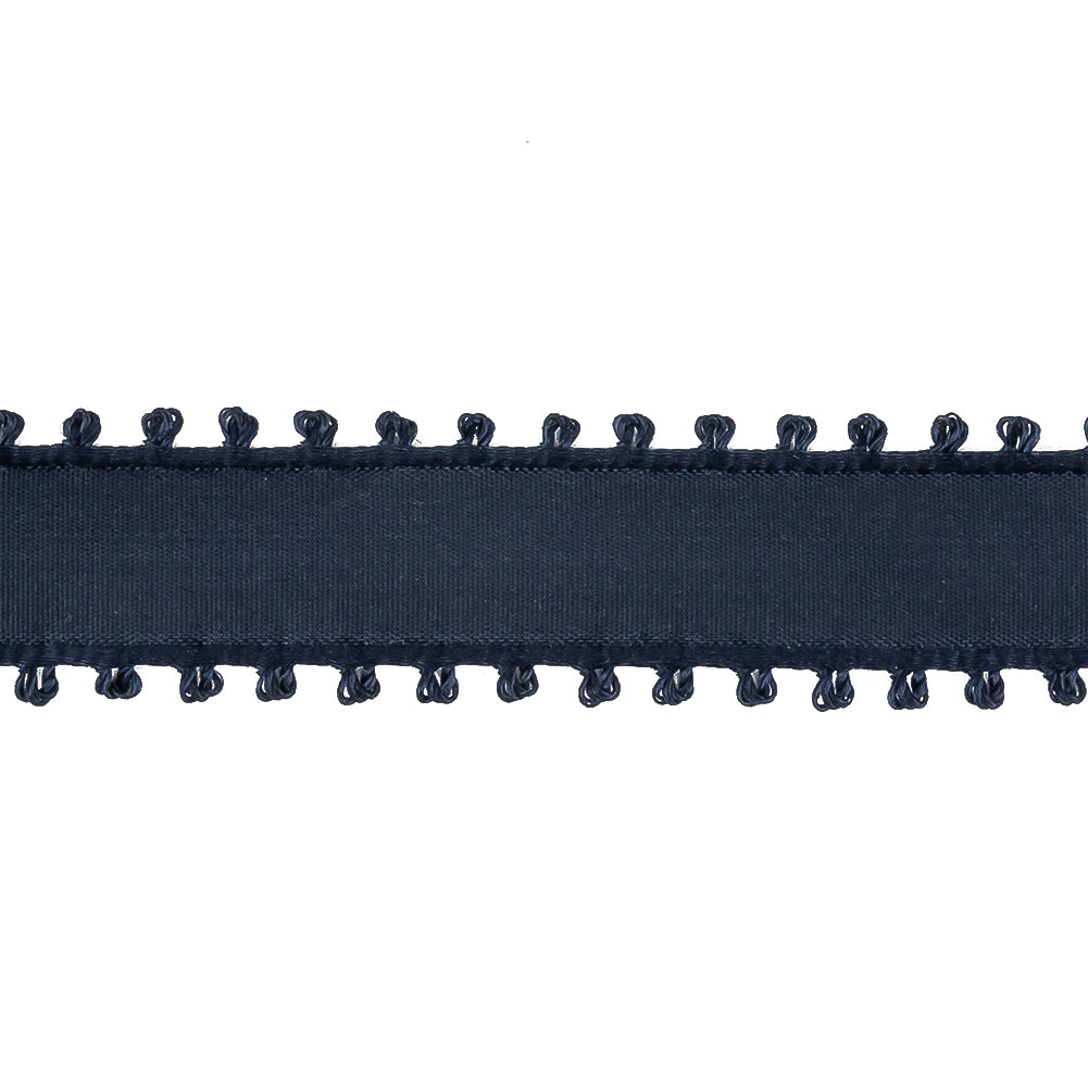 Navy Picot Edged Ribbon - 0.75