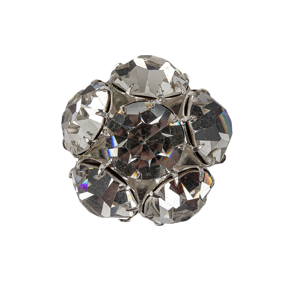 Vintage Crystal Rhinestones and Silver Metal Shank Back Button - 40L/25.5mm - Joann Fabrics