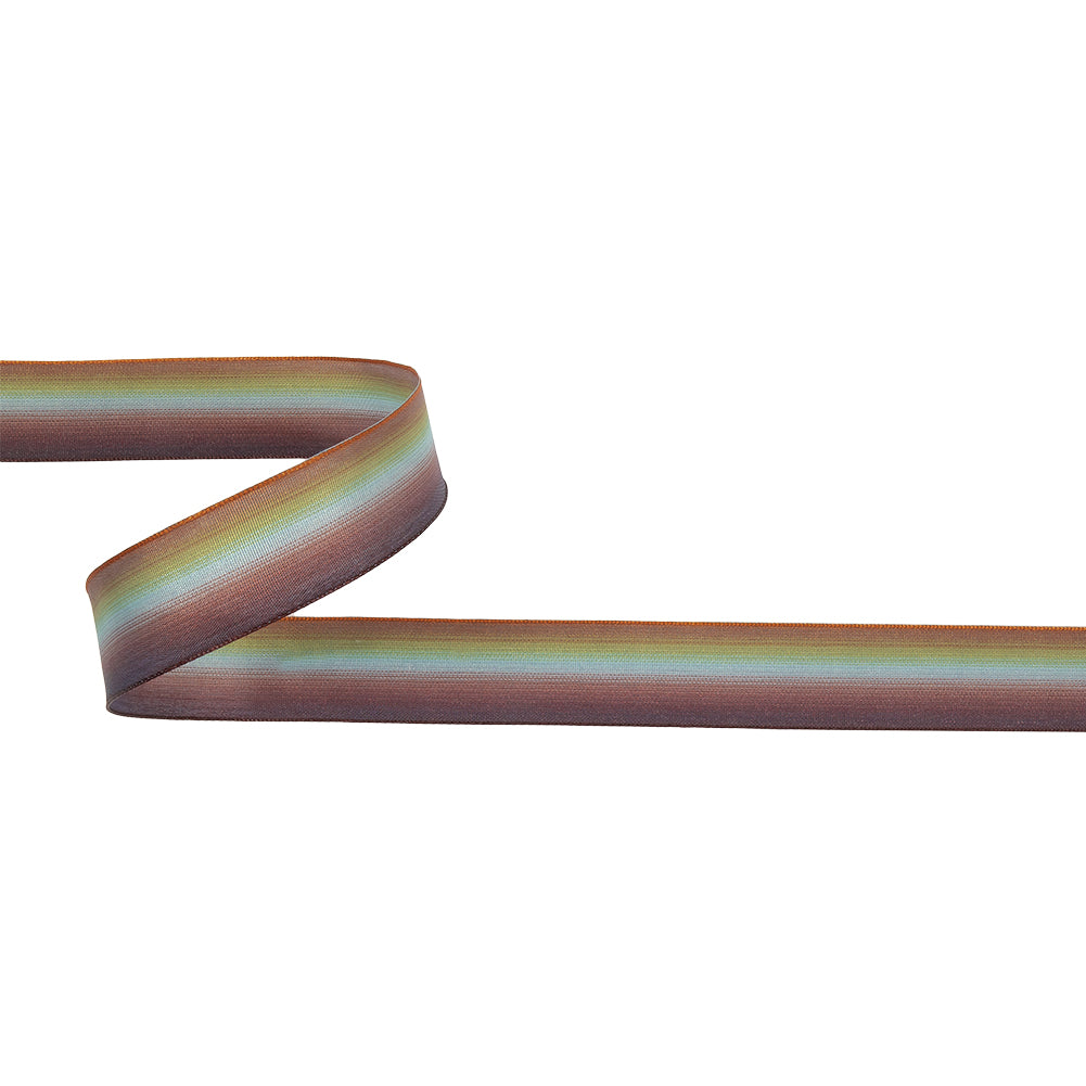 Gold and Green Ombre Wire Edged Ribbon - 0.875