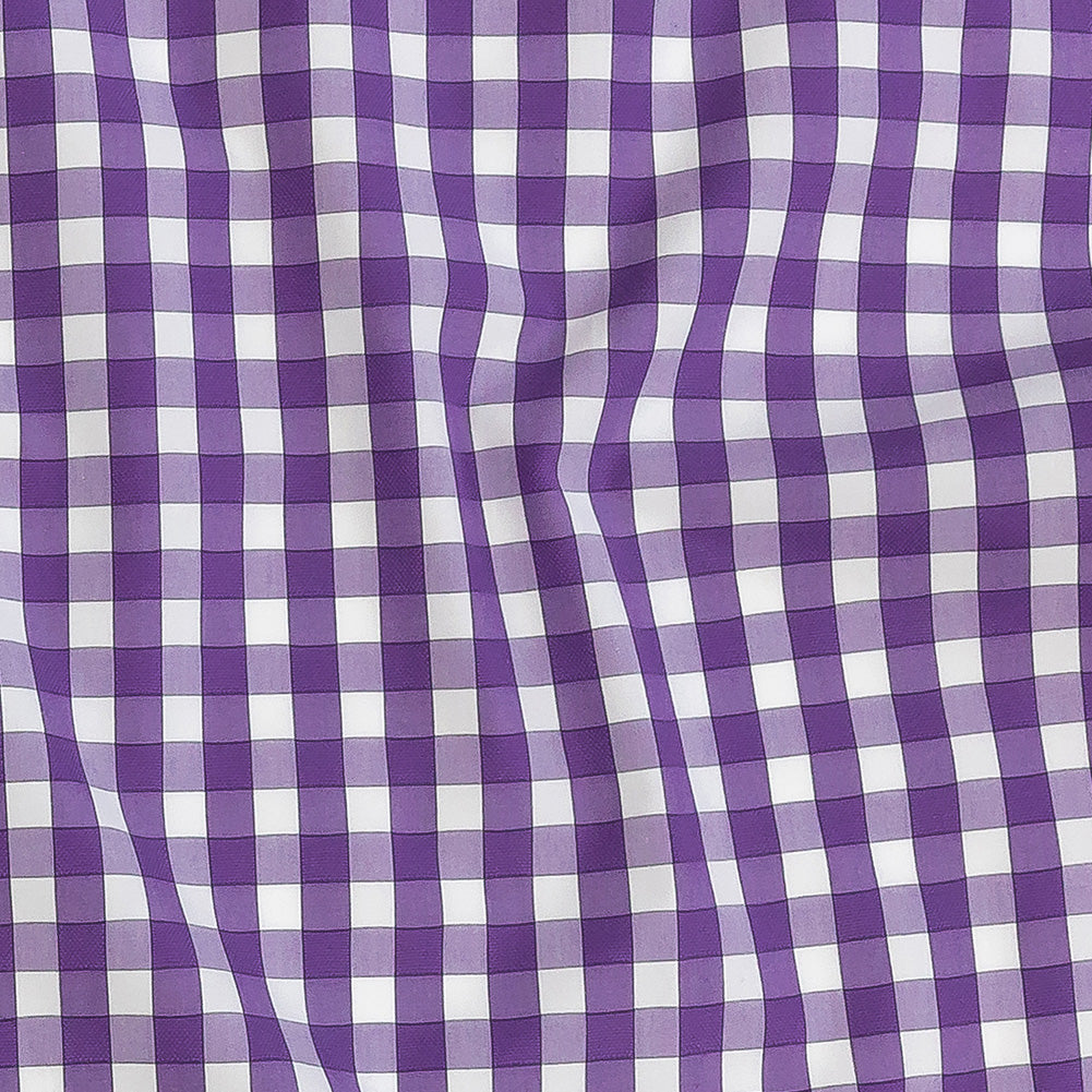 Premium Purple and White Checkered Two-Ply Cotton Shirting - Joann Fabrics