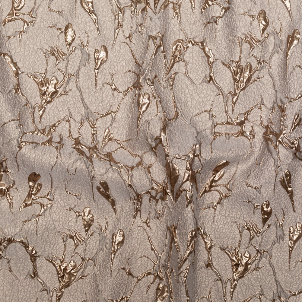 Beige and Gold Luxury Abstract Metallic Brocade - Joann Fabrics