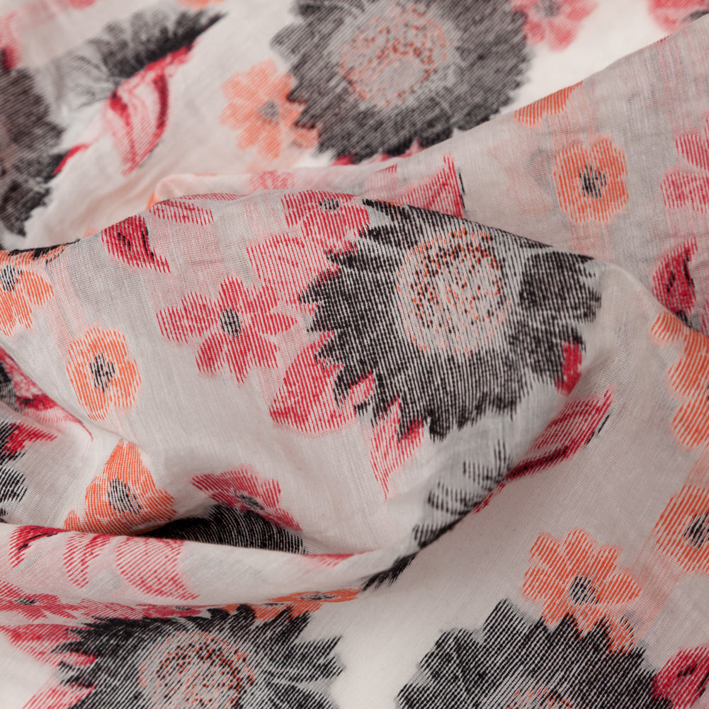 Famous NYC Designer Firecracker and Poinsettia Sunflowers Blended Cotton Brocade - Joann Fabrics