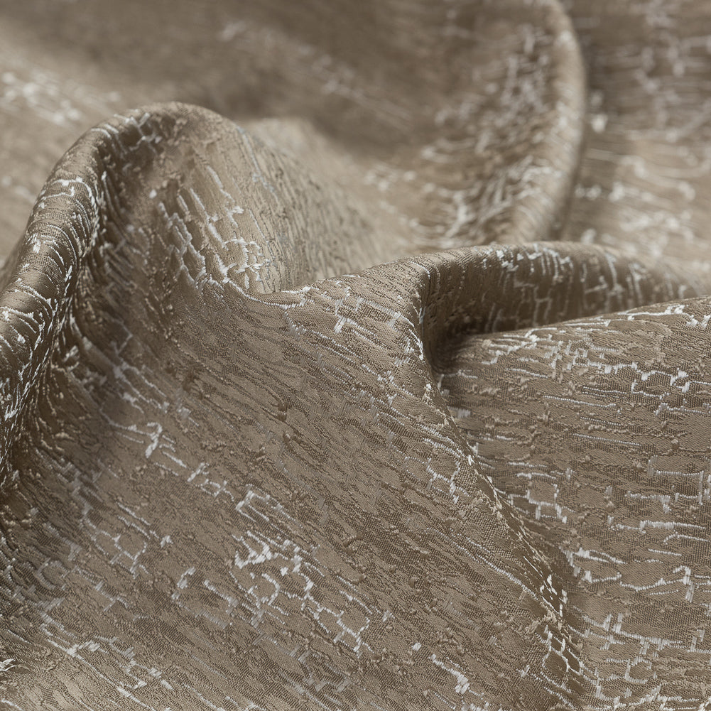 Satin-Face Jacquard - Taupe Crackle - British Imported - Joann Fabrics