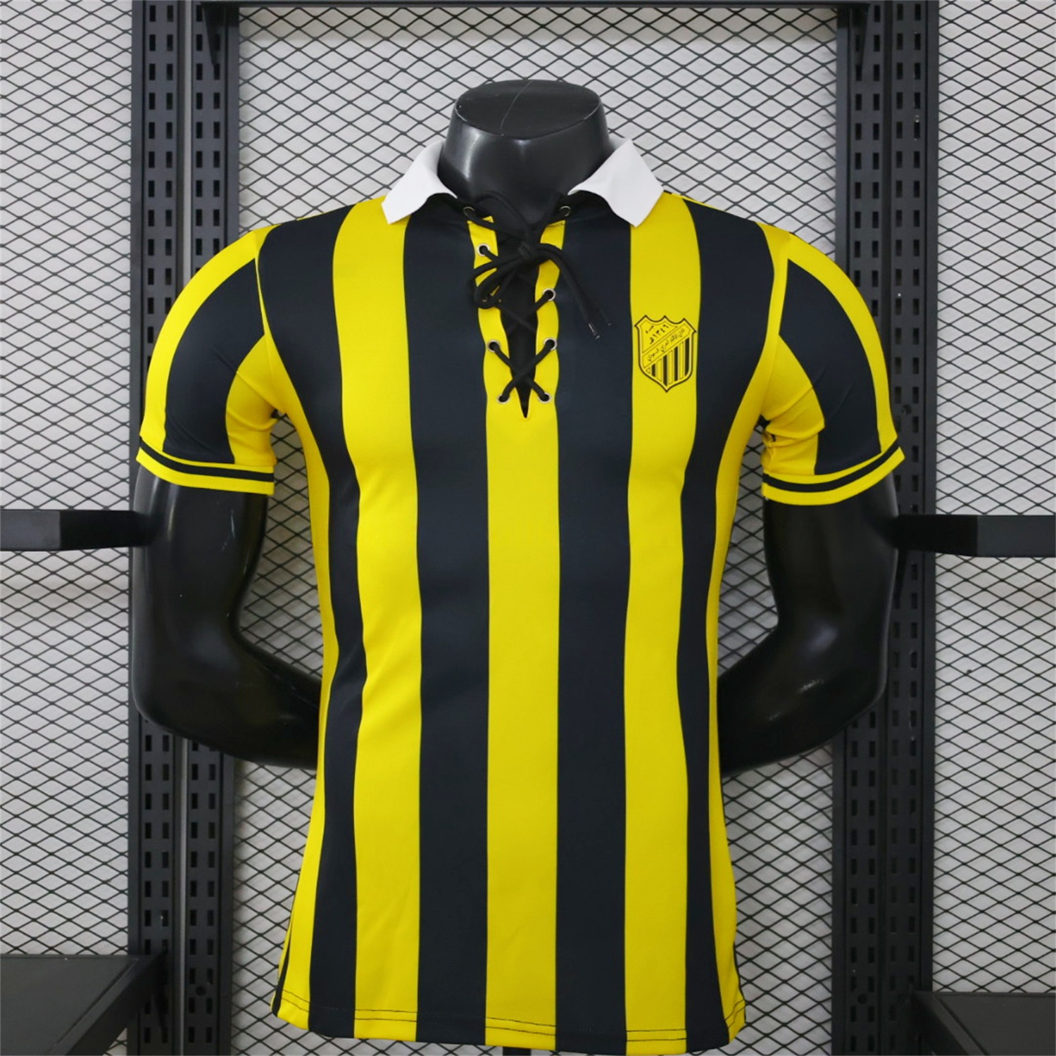 Al Ittihad Jeddah United 26-27 Yellow Black Stripes Special Jersey - Player Version - UnitedFutballJersey