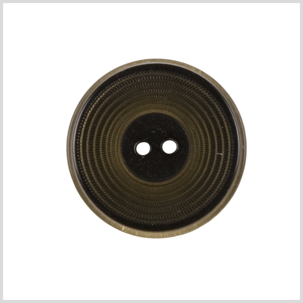 Plastic 2-Hole Button - 44L/28mm - Brown Ribbed Concentric Rings - Joann Fabrics