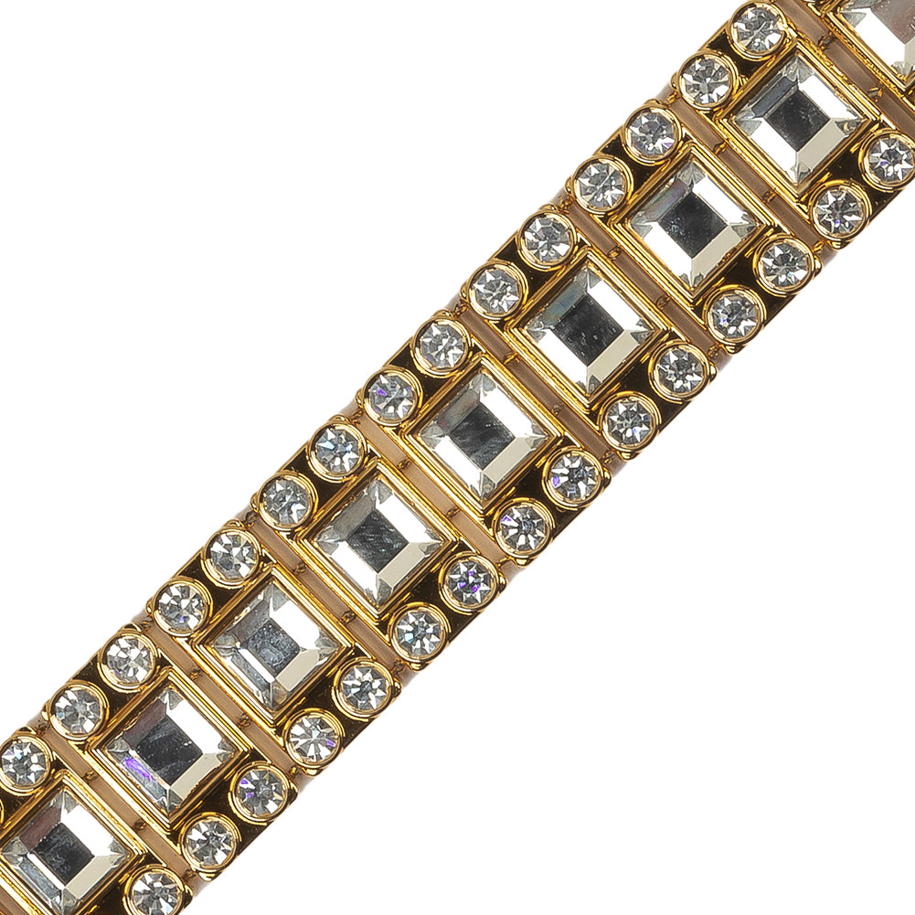 Vintage Crystal and Gold Rhinestone Trimming - 0.5625