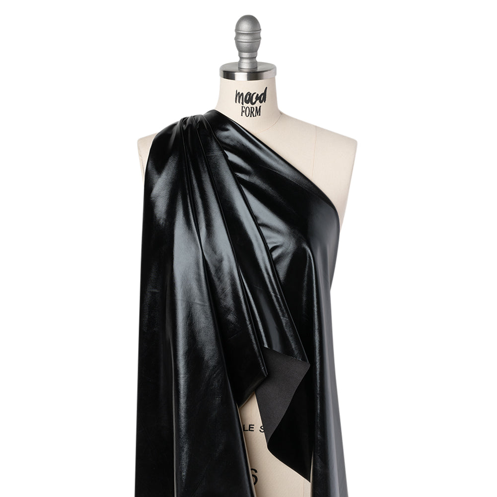 Metallic Foiled Polyester Jersey Knit - Black - Amalthea Collection - Joann Fabrics