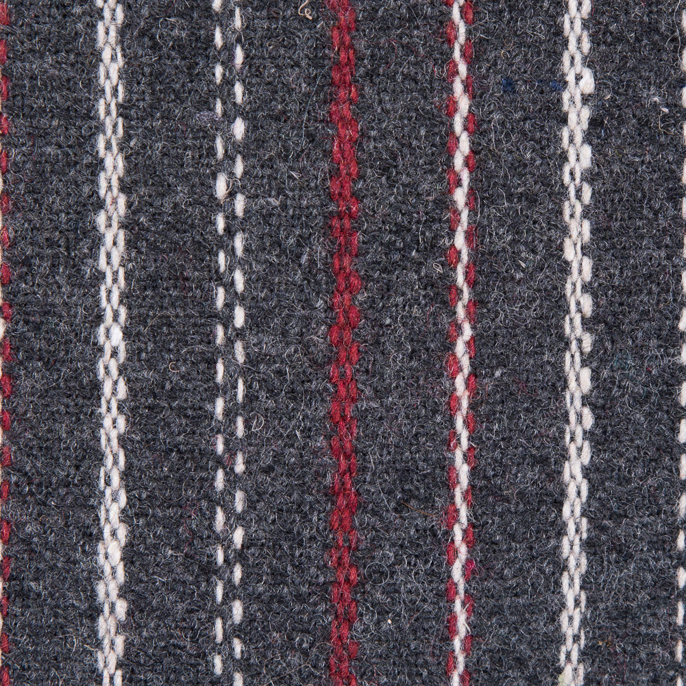 Italian Gray, Red and White Striped Blended Wool Twill - Joann Fabrics