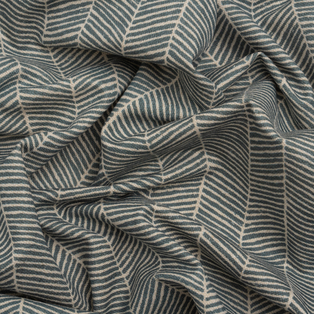 Brushed Cotton and Linen Canvas - Indigo Painterly Herringbone - British Imported - Joann Fabrics
