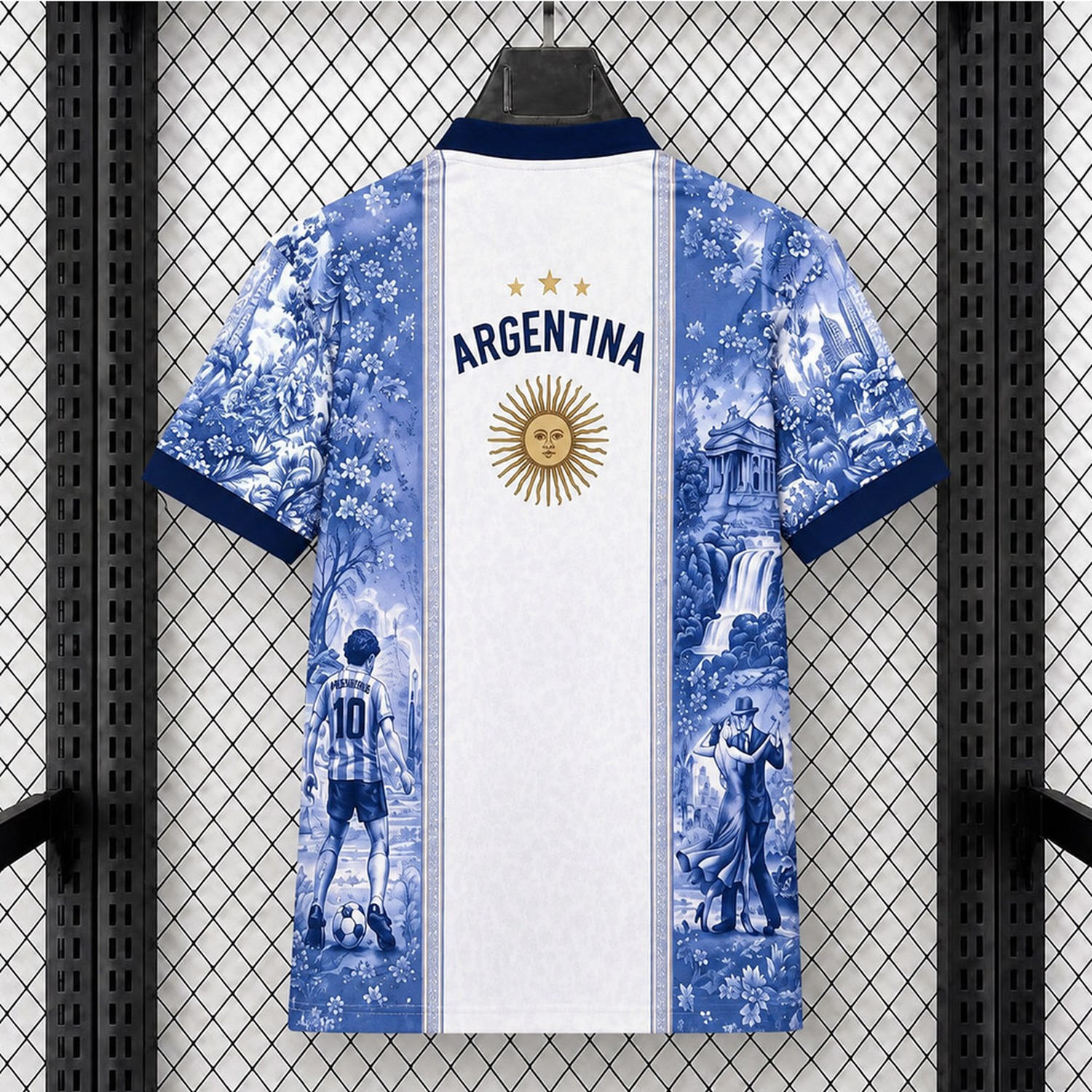 Argentina 2026 White Blue Maradona Special Polo Jersey - Fans Version - UnitedFutballJersey