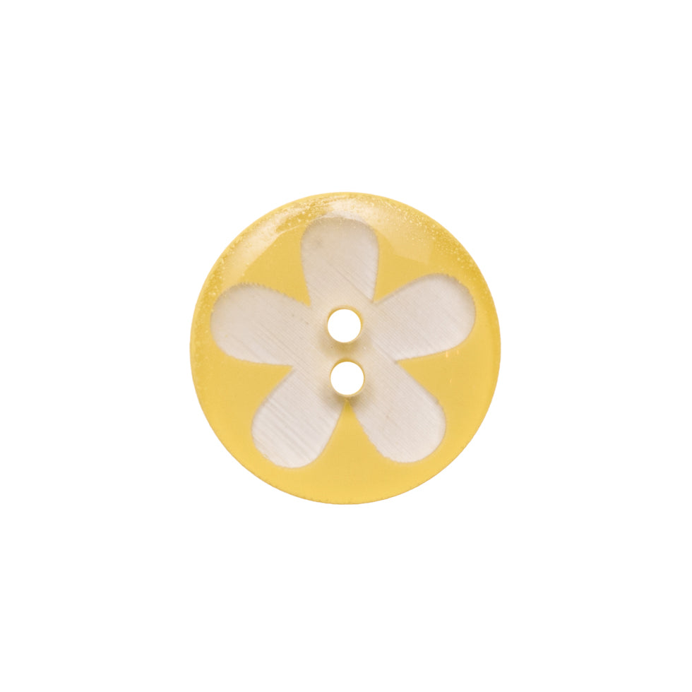 Italian Yellow Floral Plastic Button - 24L/15mm - Joann Fabrics