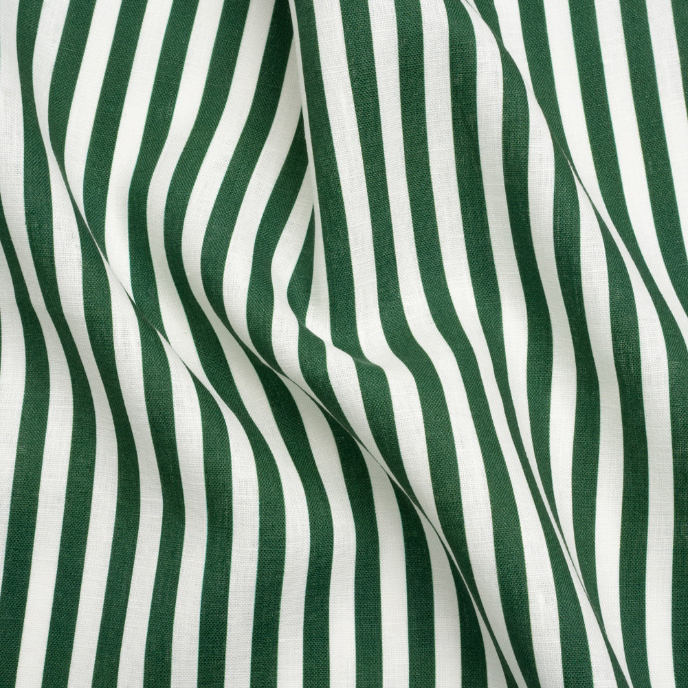 Medium Weight Linen Woven - Hunter Green Stripes - Lydia Collection - Joann Fabrics