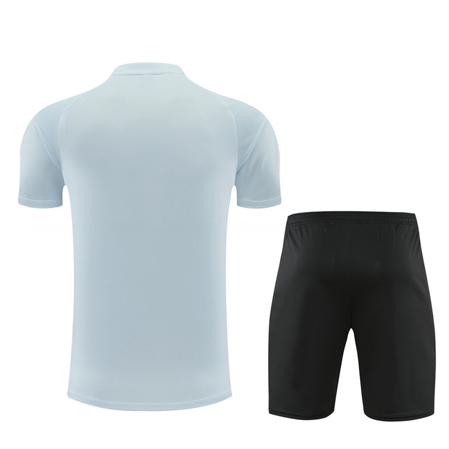 Barcelona 26-27 Kids Short-Sleeve Training Set - Light Grey Top & Black Shorts - UnitedFutballJersey