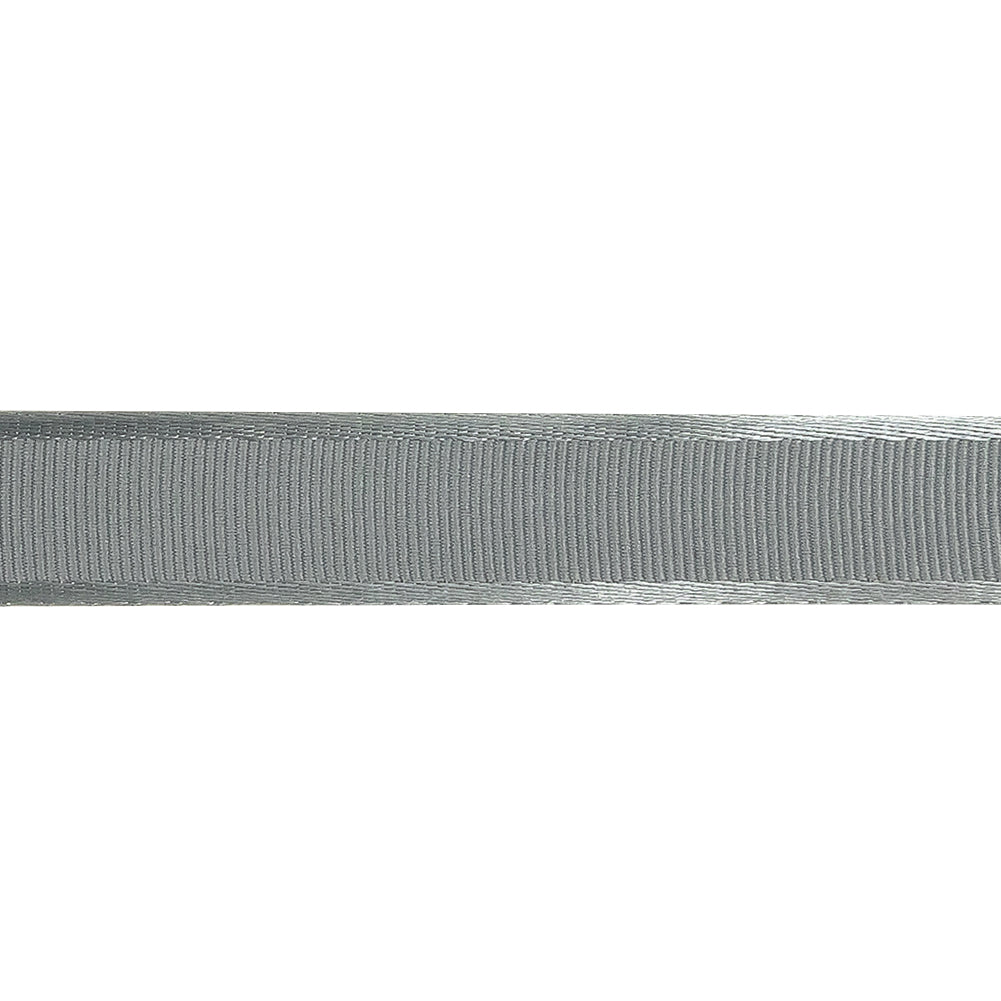 Silver Gray Satin-Edged Grosgrain Ribbon - 0.625