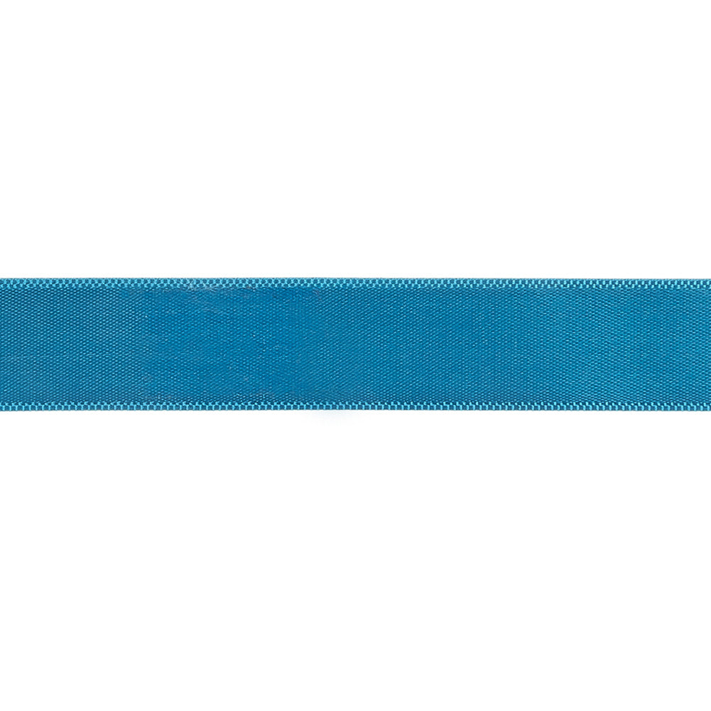 Peacock Blue Single Faced Satin Ribbon - 0.625
