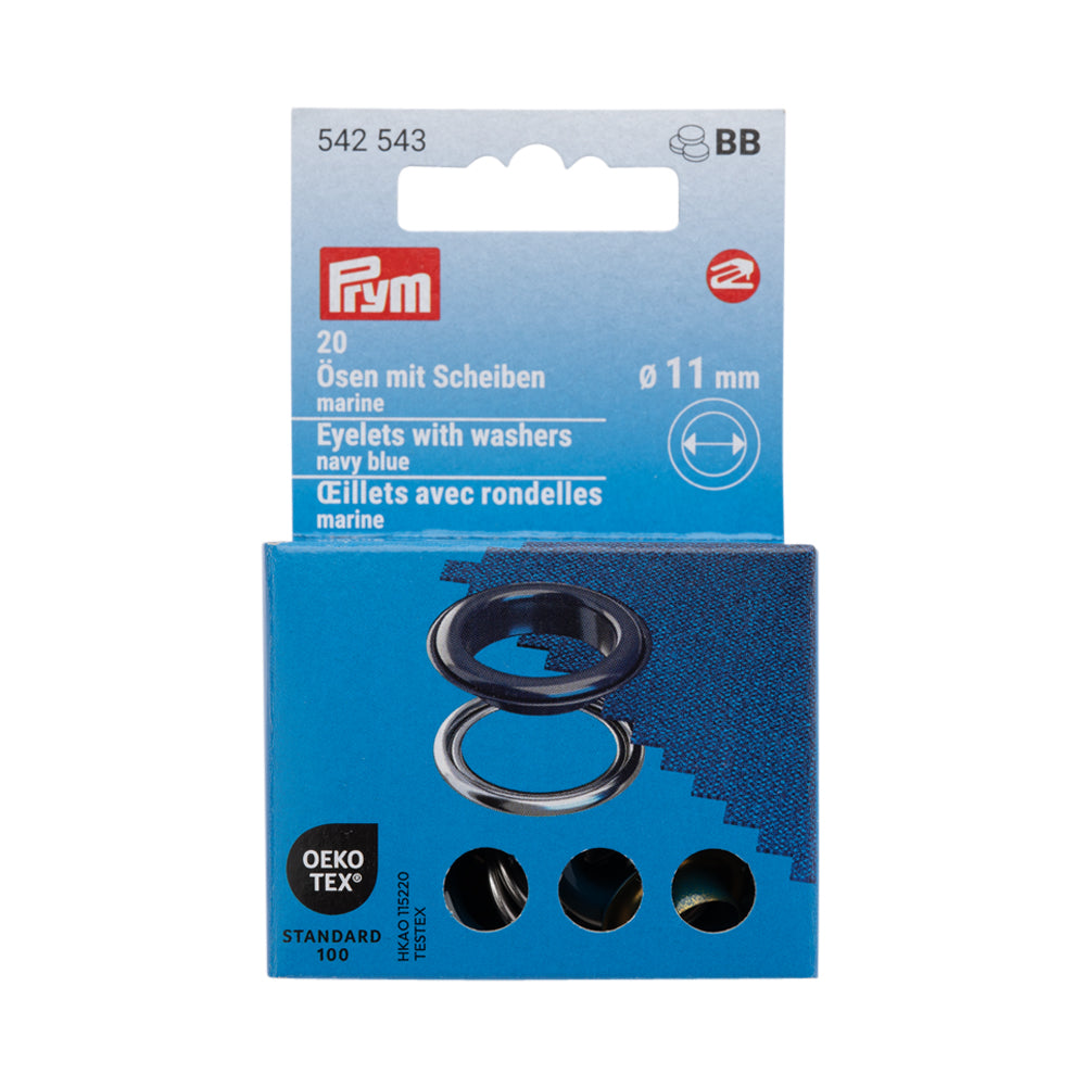 Prym Eyelets with Washers - Navy Blue 11mm - 20pc - Joann Fabrics