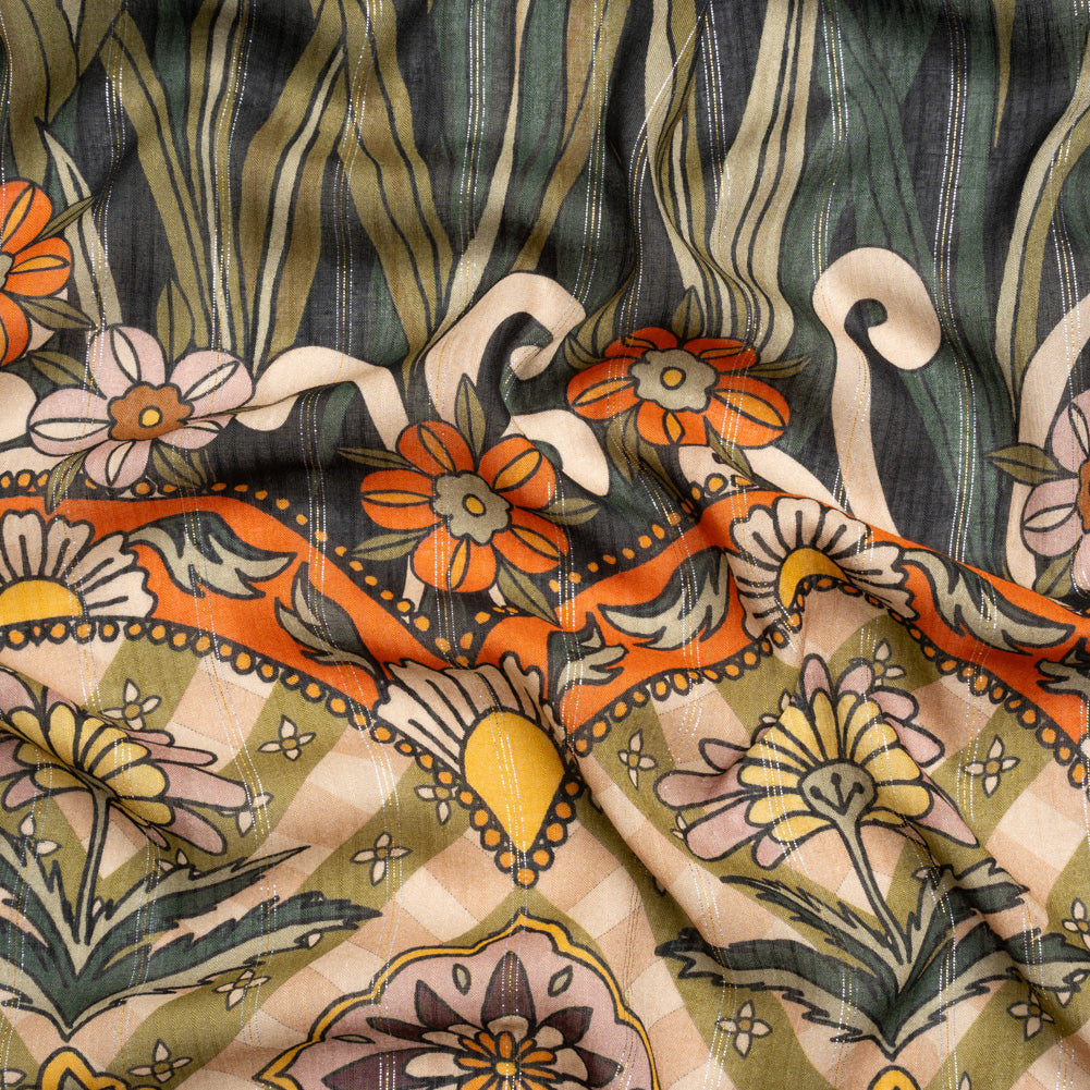 Mood Exclusive Black Garden Gathering Metallic Pinstriped Viscose Dobby - Joann Fabrics