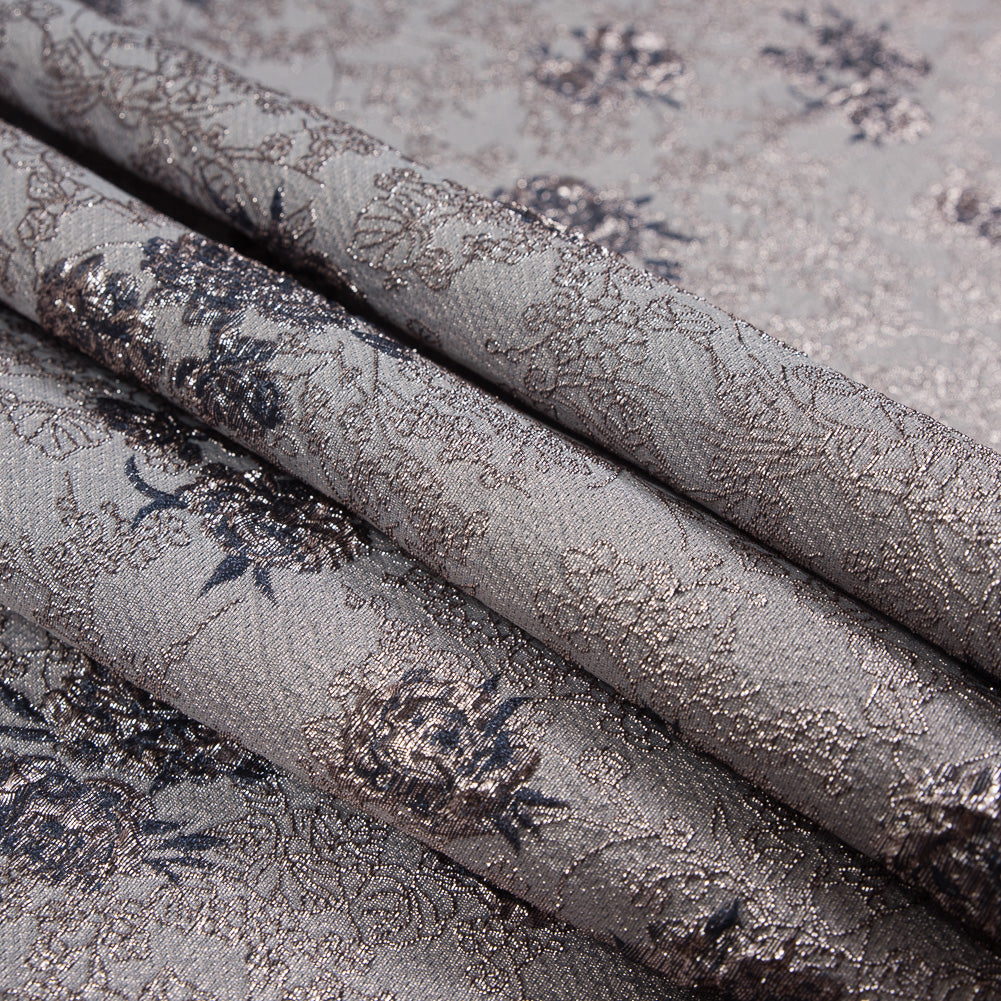 Rose Gold and Periwinkle Luxury Floral Metallic Brocade - Joann Fabrics