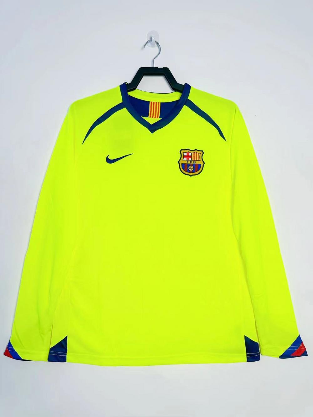 2005/2006 Retro Barcelona Away Football Jersey Long Sleeve 1:1 Thai Quality