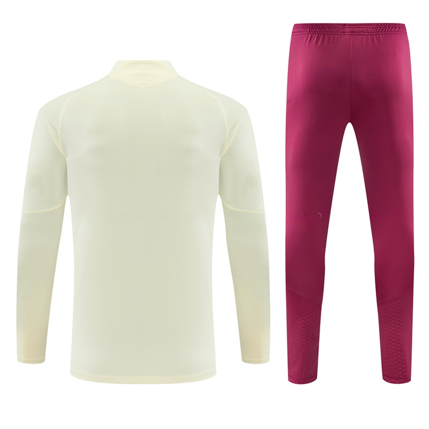 Real Madrid 26-27 Kids Long Sleeve Training Set - Cream Top & Rose Red Pants - UnitedFutballJersey