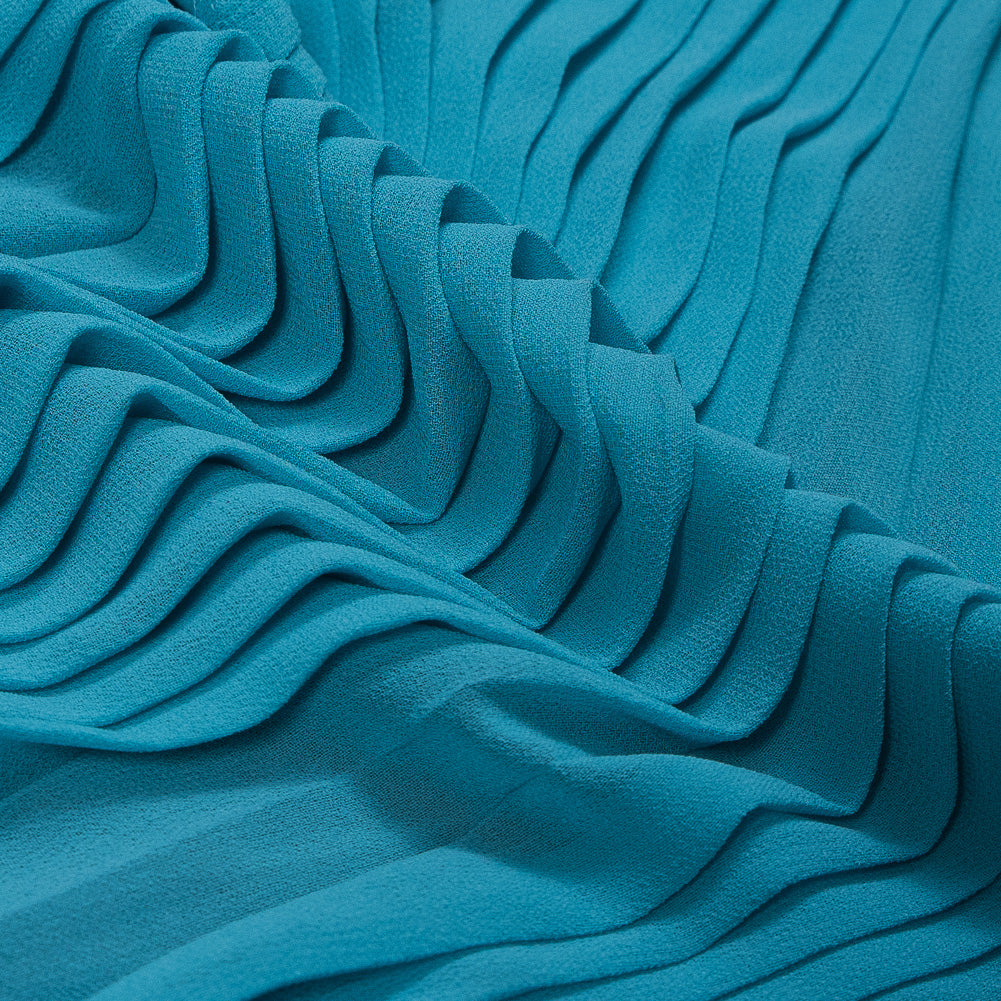 Accordion Pleated Chiffon - River Blue - Etereo Collection - Joann Fabrics