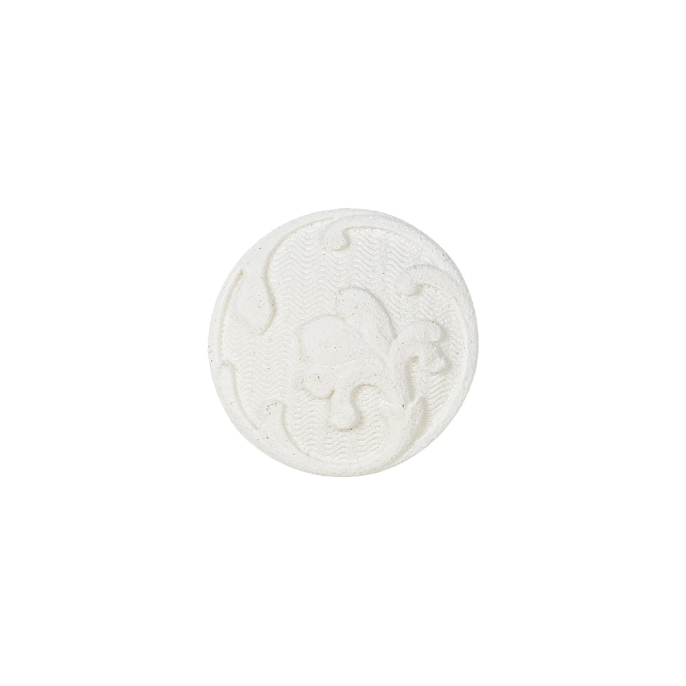 White Floral Embossed Shank Back Plastic Button - 24L/15mm - Joann Fabrics