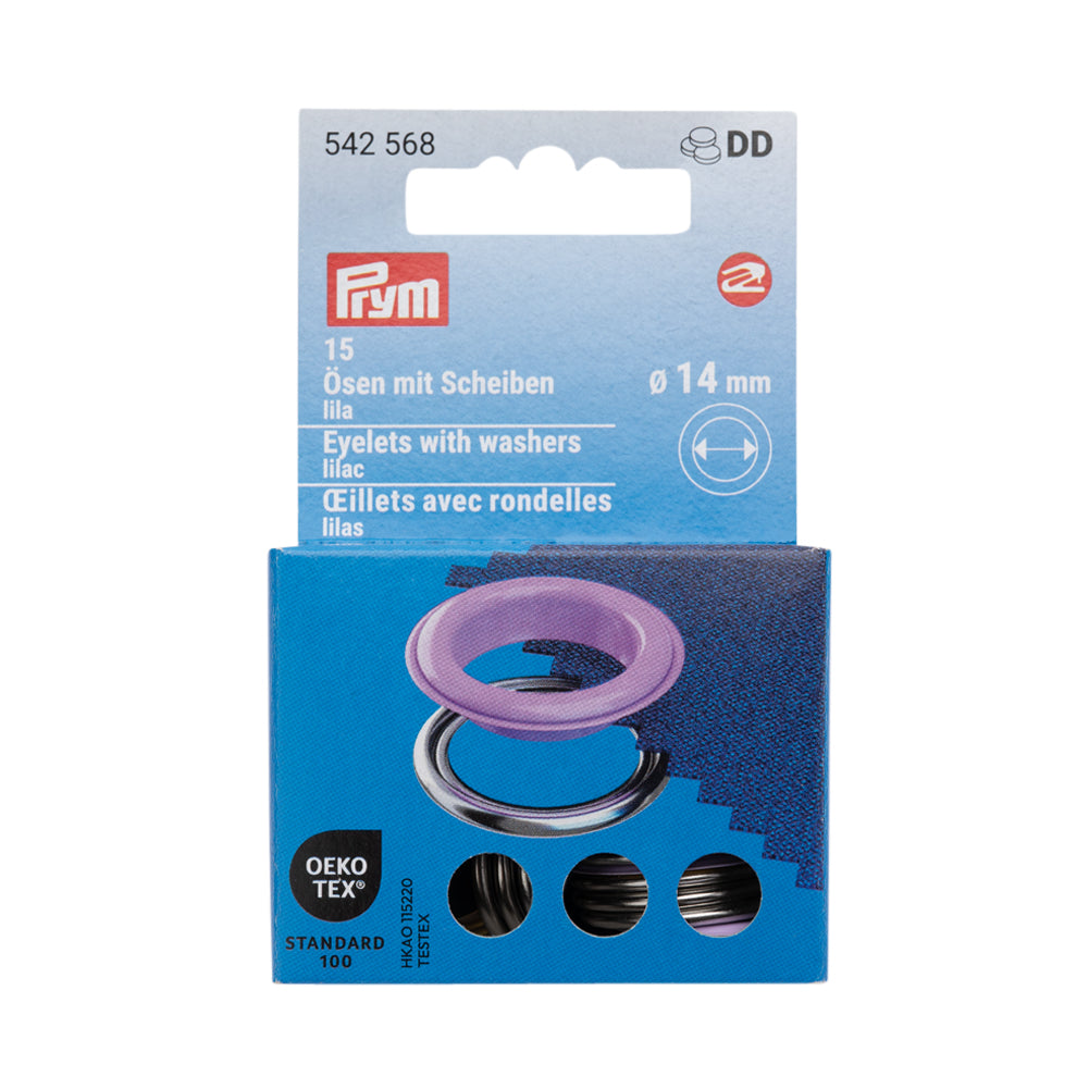 Prym Eyelets with Washers - Lilac 14mm - 15pc - Joann Fabrics