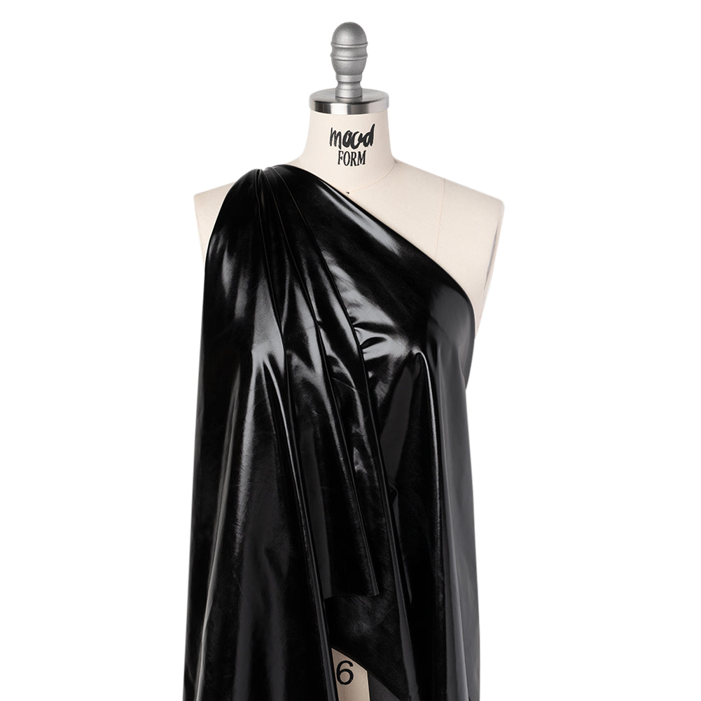 Foiled Faux Leather Stretch Knit - Black - Alison Collection - Joann Fabrics