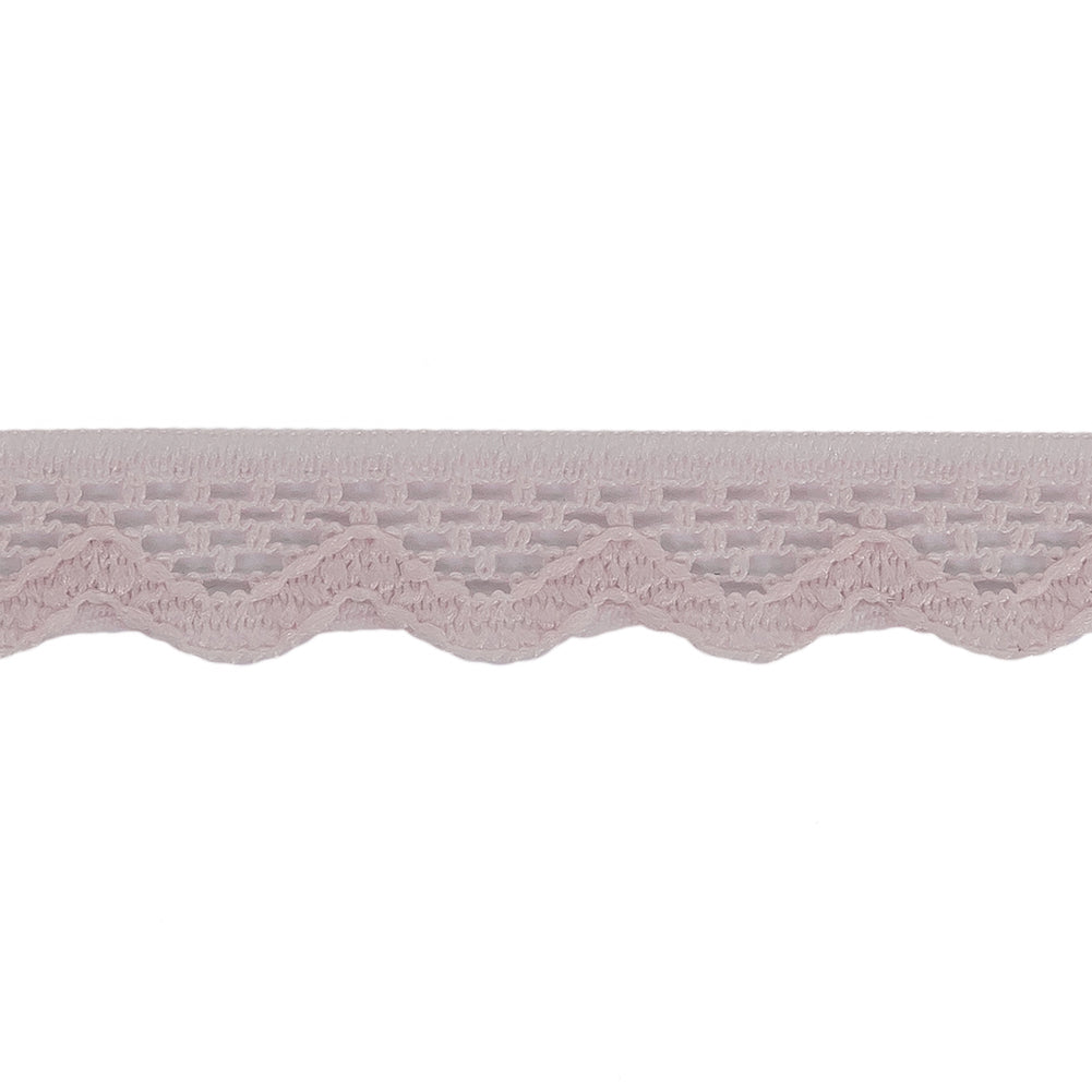 Primrose Pink Scalloped Edge Lace Geometric Trimming - 0.5
