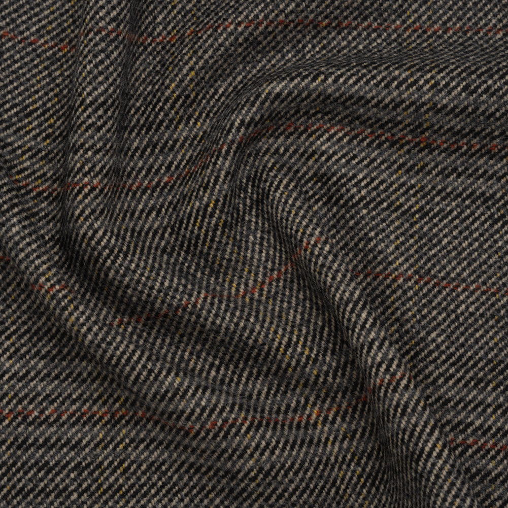 Wool Blend Twill Tweed - Black, Gray and Red Subtle Stripes - Joann Fabrics