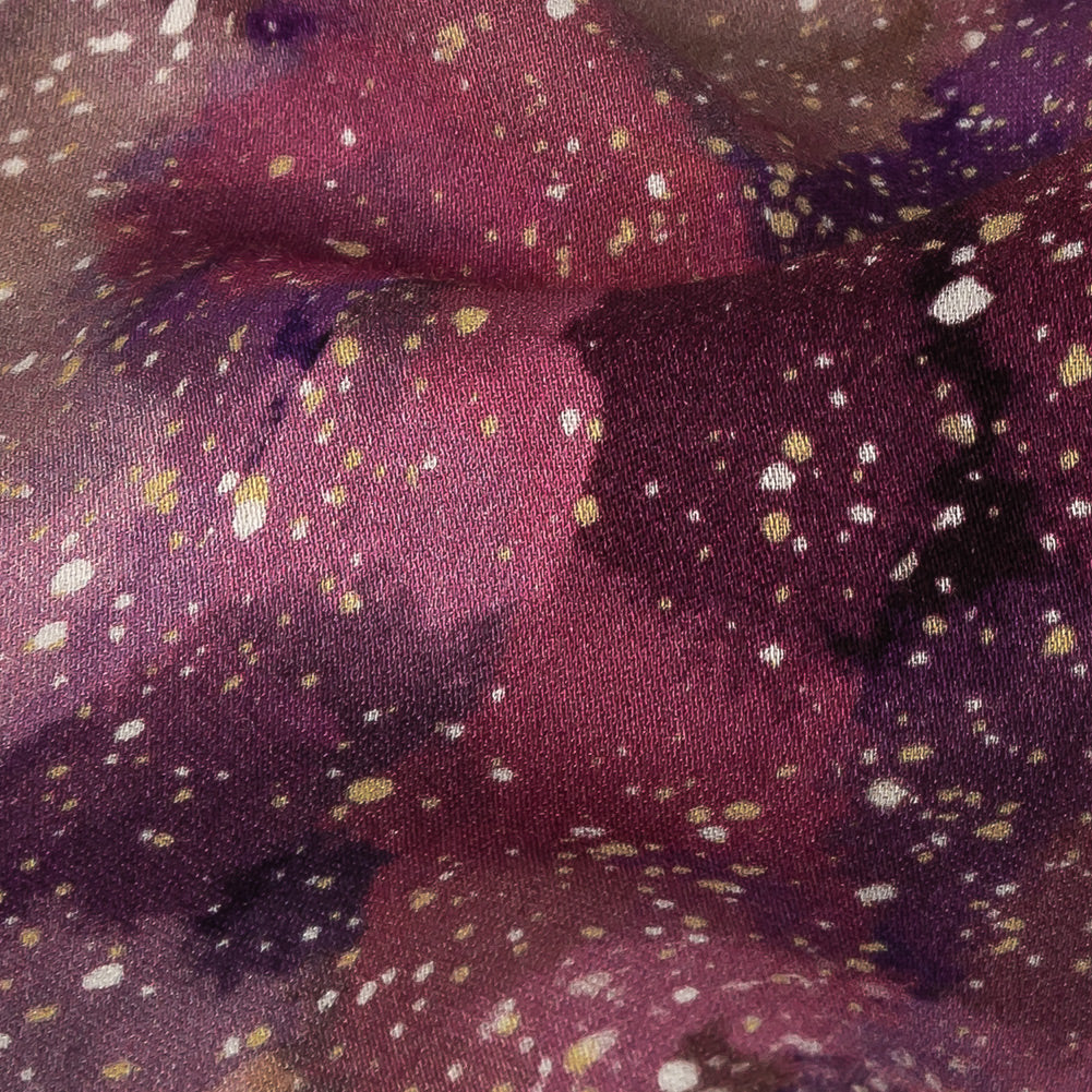 Rayon Challis - Pink, Purple and White Abstract - Hope Spotted Print - Mood Exclusive Wisteria Collection - Joann Fabrics