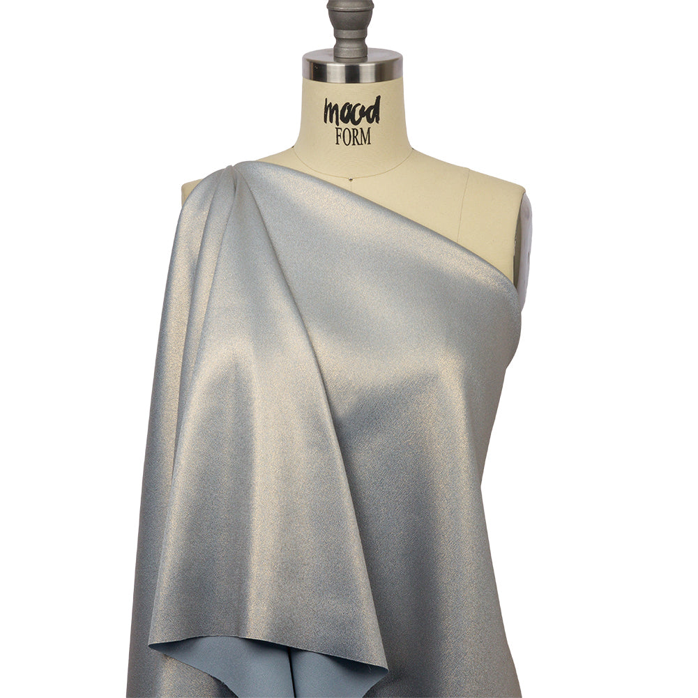 Stretch Polyester Crepe with Gold Foiling - Baby Blue - Devyn Collection - Joann Fabrics